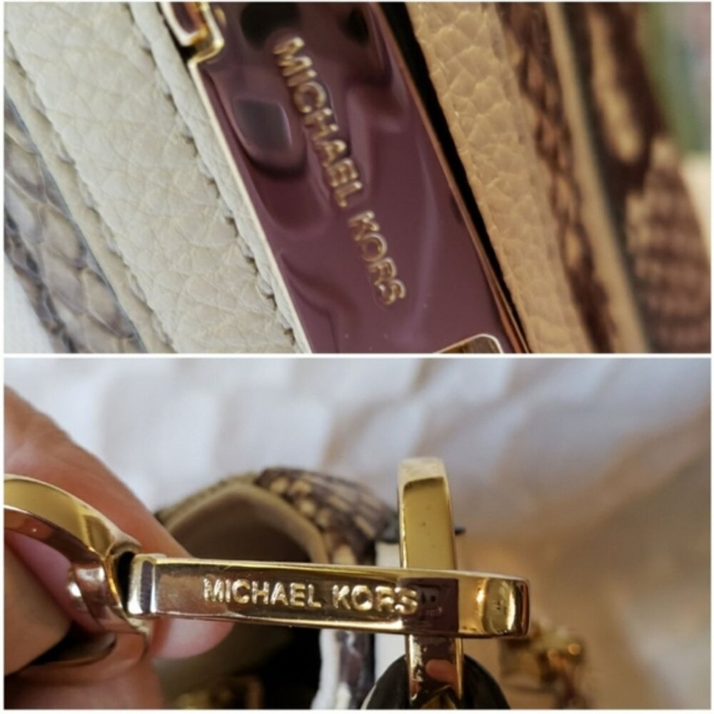 MICHAEL KORS JULIA Python Print Convertible Handb… - image 14